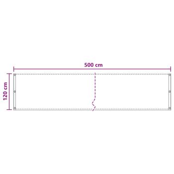 Balkonsichtschutz Hellgrau 120 x 500 cm HDPE und Aluminium