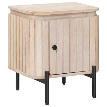 ARDEBO.de - Handgefertigter Nachttisch Weiß 40 x 30 x 45 cm
