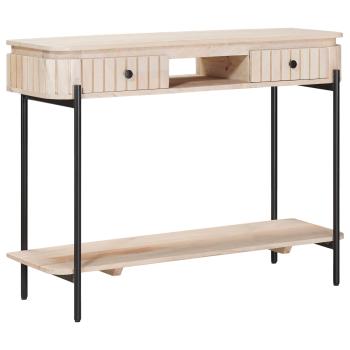 ARDEBO.de - Handgefertigter Beistelltisch Weiß 100 x 30 x 76 cm