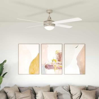 ARDEBO.de - Deckenventilator mit Licht und Fernbedienung Ø 130 cm Weiß
