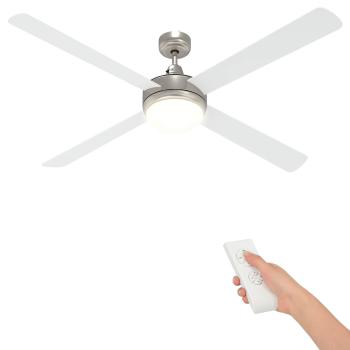 Deckenventilator mit Licht und Fernbedienung Ø 130 cm Weiß