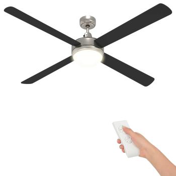 Deckenventilator mit Licht und Fernbedienung Ø 130 cm Schwarz