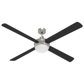 Deckenventilator mit Licht und Fernbedienung Ø 130 cm Schwarz