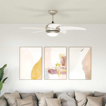 ARDEBO.de - Deckenventilator mit Licht und Fernbedienung Ø 110 cm Weiß