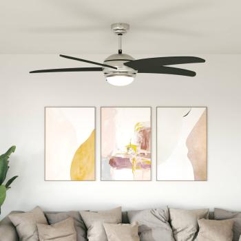 ARDEBO.de - Deckenventilator mit Licht und Fernbedienung Ø 130 cm Schwarz