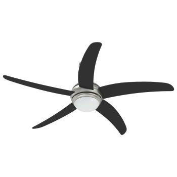 Deckenventilator mit Licht und Fernbedienung Ø 130 cm Schwarz