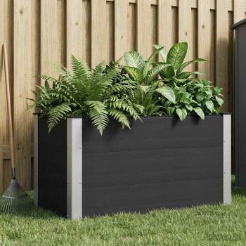 ARDEBO.de - Hochbeet Schwarz 100 x 50 x 54 cm WPC und Aluminium