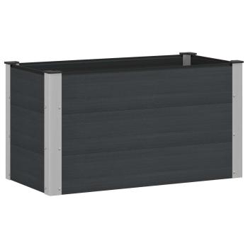 Hochbeet Schwarz 100 x 50 x 54 cm WPC und Aluminium