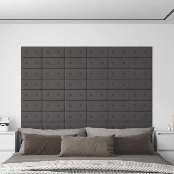 ARDEBO.de - Wandkopfteilen 12 Stk. Grau Kunstleder