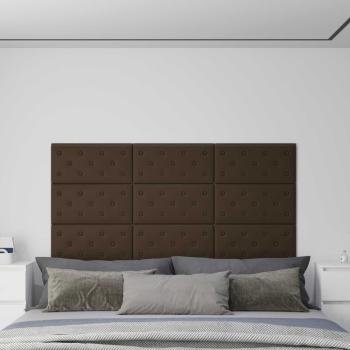 ARDEBO.de - Wandkopfteilen 12 Stk. Braun Kunstleder