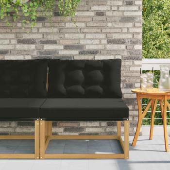 ARDEBO.de - Outdoor Mittelsofa mit Kissen Weiß 79 x 83 x 73 cm Stahl