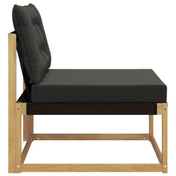Outdoor Mittelsofa mit Kissen Weiß 79 x 83 x 73 cm Stahl