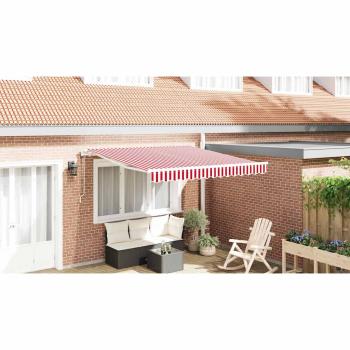 Elektrische ausziehbare Markise Rot und Weiß 350 x 250 cm