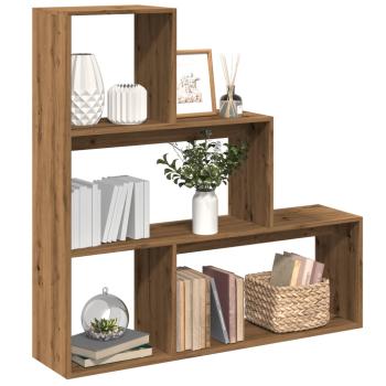 ARDEBO.de - Raumteiler-Bücherregal 3 Stufen Artisan-Eiche 123x29x123 cm