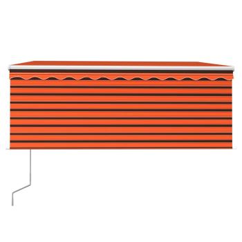 Markise Automatisch Einziehbar mit Volant 3,5x2,5m Orange Braun