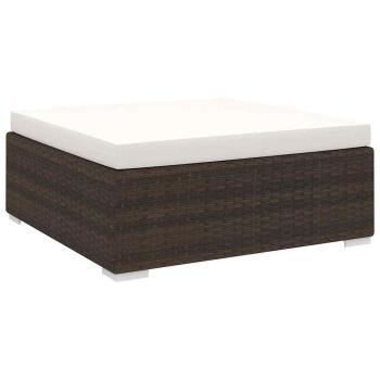ARDEBO.de - Modular-Fußhocker mit Kissen Poly Rattan Braun