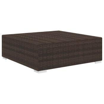 Modular-Fußhocker mit Kissen Poly Rattan Braun