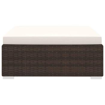 Modular-Fußhocker mit Kissen Poly Rattan Braun