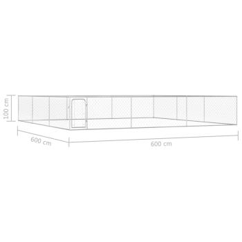 Outdoor-Hundezwinger Verzinkter Stahl 6 x 6 x 1 m