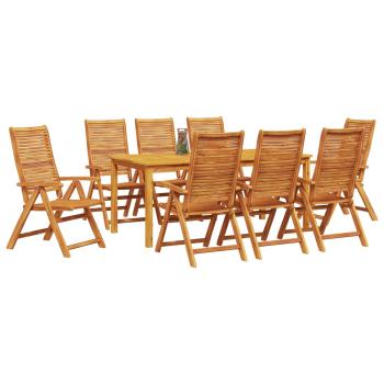 Garten Essgruppe 9 pcs Braun Massivholz Akazie