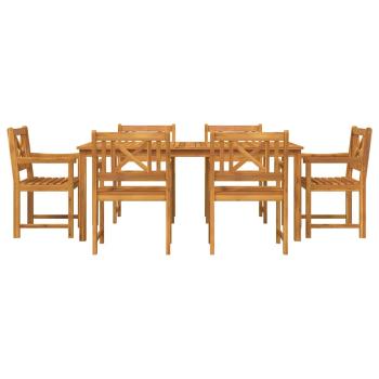 Garten Essgruppe 7 Stk. Braun Massivholz Akazie