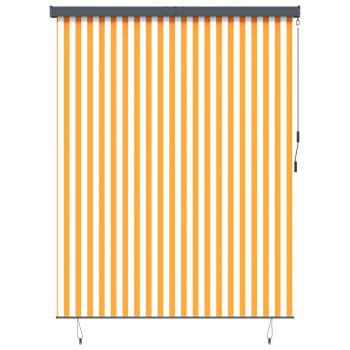 ARDEBO.de - Rollo Weiß und Orange 200 x 250 cm Stoff und Aluminium