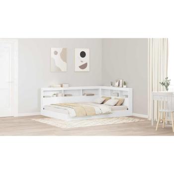 Bücherregal-Bett mit Kopfteil Weiß 150 x 200 cm Holzwerkstoff