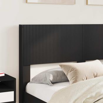 Bettgestell mit Stauraum und Kopfteil Schwarz 135 x 190 cm