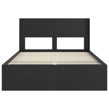 Bettgestell mit Stauraum und Kopfteil Schwarz 135 x 190 cm