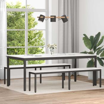 ARDEBO.de - Esstisch 200 x 100 x 75 cm Massives Kiefernholz Weiß Rechteckig