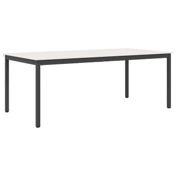 Esstisch 200 x 100 x 75 cm Massives Kiefernholz Weiß Rechteckig