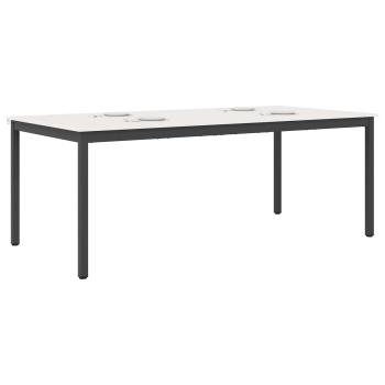 Esstisch 200 x 100 x 75 cm Massives Kiefernholz Weiß Rechteckig