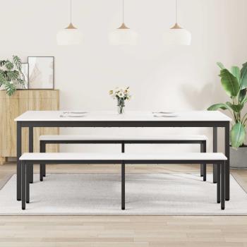 Esstisch 200 x 100 x 75 cm Massives Kiefernholz Weiß Rechteckig