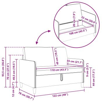 Sofa Set mit Stauraum 2 Stk. Dunkelbraun Polyester