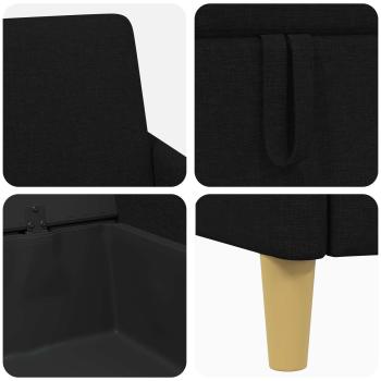 Sofa Set mit Stauraum 2 stk. Schwarz Polyester