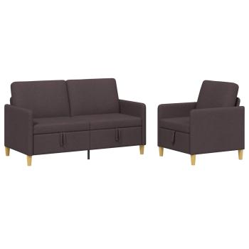 Sofa Set mit Stauraum 2 stk. Dunkelbraun Polyester
