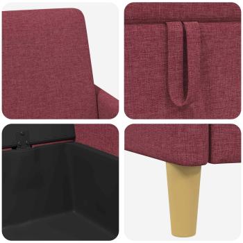 Sofa Set mit Stauraum 2 Stk. Weinrot Polyester