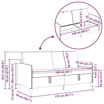 Sofa Set mit Stauraum 2 Stk. Weinrot Polyester
