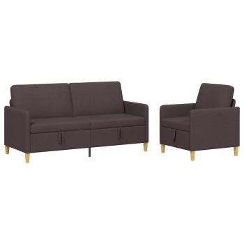 Sofa Set mit Stauraum 2 stk. Dunkelbraun Polyester