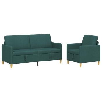 Sofa Set mit Stauraum 2 stk. 4-Sitzer Dunkelgrün