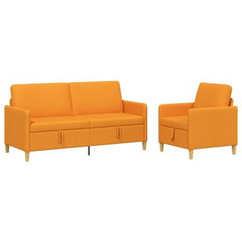 Sofa Set mit Stauraum 2 stk. Dunkelgelb Polyester