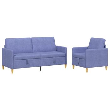 Sofa Set mit Stauraum 2 stk. Jeans blau Polyester