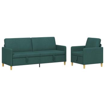 Sofa Set mit Stauraum 2 stk. 4-Sitzer Dunkelgrün