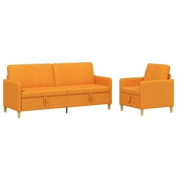 Sofa Set mit Stauraum 2 stk. Dunkelgelb Polyester