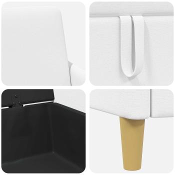 Sofa Set mit Stauraum 2 Stk. Weiß Polyester