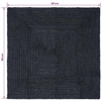 Bereichsteppiche Quadratisch Dunkelgrau 160 x 160 cm Jute