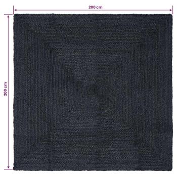Bereichsteppiche Quadratisch Dunkelgrau 200 x 200 cm Jute