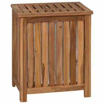 Wäschekorb Natur Massivholz Teak