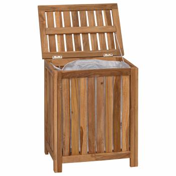 Wäschekorb Natur Massivholz Teak