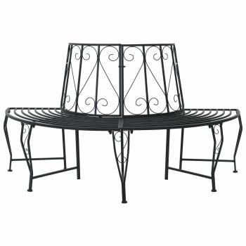 ARDEBO.de - Baumbank 4-Sitzanzahl 160 x 80 x 89 cm Stahl Schwarz
